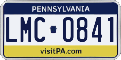 PA license plate LMC0841