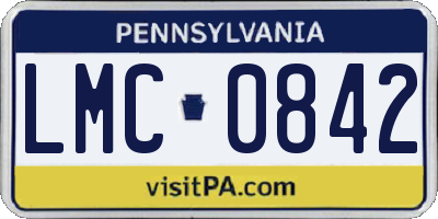 PA license plate LMC0842
