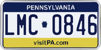 PA license plate LMC0846