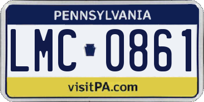 PA license plate LMC0861