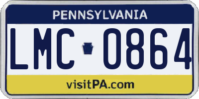 PA license plate LMC0864