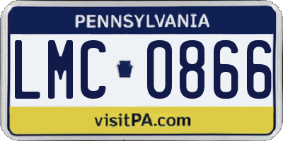 PA license plate LMC0866