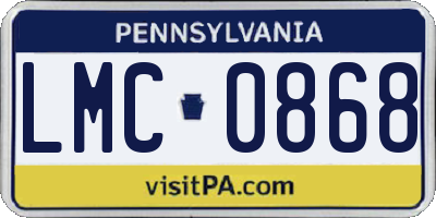 PA license plate LMC0868