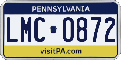 PA license plate LMC0872