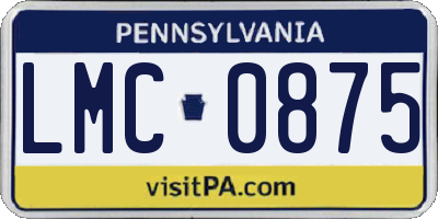 PA license plate LMC0875