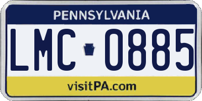 PA license plate LMC0885