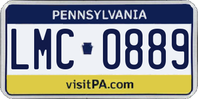 PA license plate LMC0889
