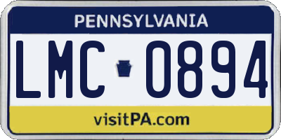 PA license plate LMC0894