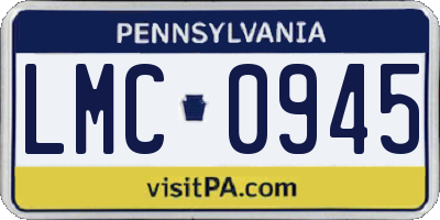 PA license plate LMC0945