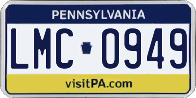 PA license plate LMC0949