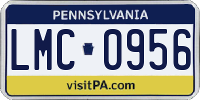 PA license plate LMC0956