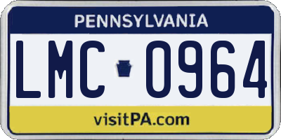 PA license plate LMC0964