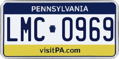 PA license plate LMC0969