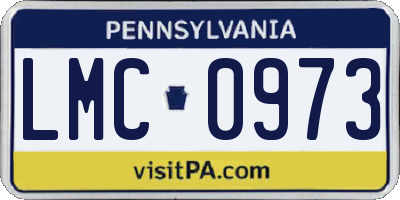 PA license plate LMC0973