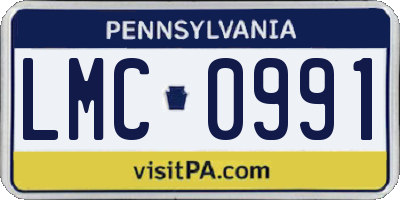 PA license plate LMC0991