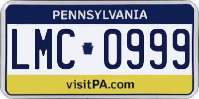 PA license plate LMC0999