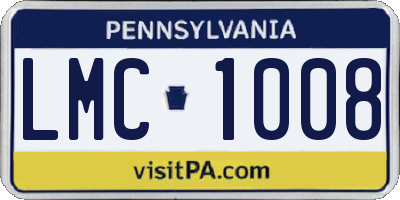 PA license plate LMC1008