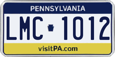 PA license plate LMC1012