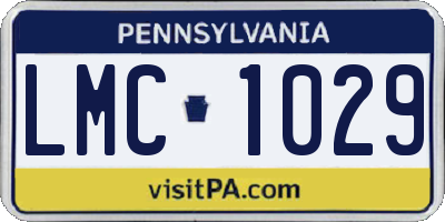PA license plate LMC1029