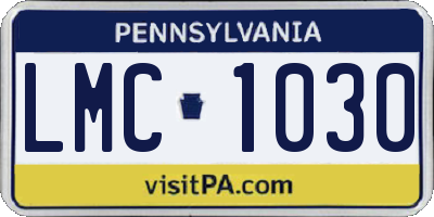 PA license plate LMC1030