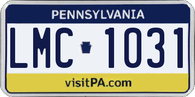 PA license plate LMC1031