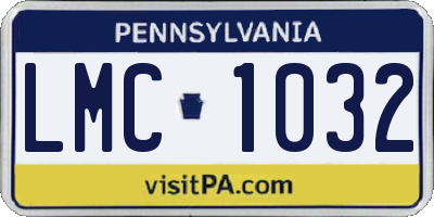 PA license plate LMC1032