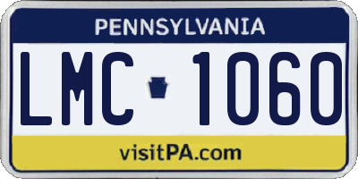 PA license plate LMC1060