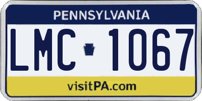 PA license plate LMC1067