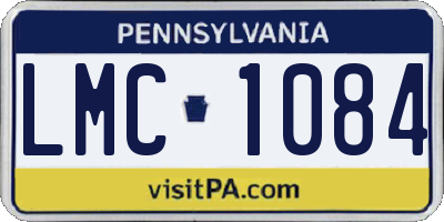 PA license plate LMC1084
