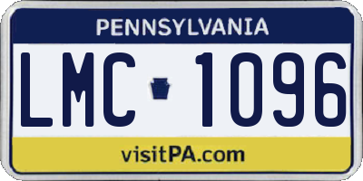 PA license plate LMC1096