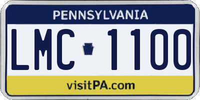 PA license plate LMC1100