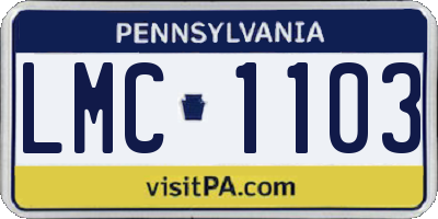 PA license plate LMC1103