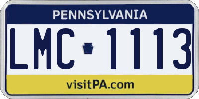 PA license plate LMC1113