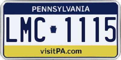 PA license plate LMC1115