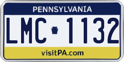 PA license plate LMC1132