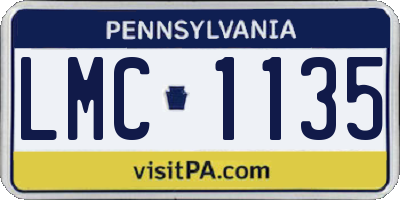 PA license plate LMC1135