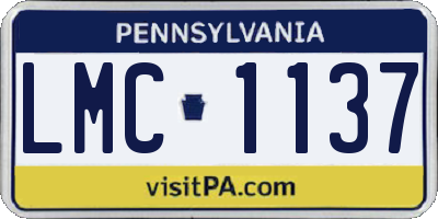 PA license plate LMC1137