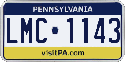 PA license plate LMC1143