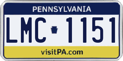 PA license plate LMC1151
