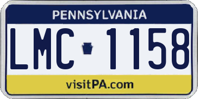 PA license plate LMC1158