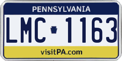 PA license plate LMC1163