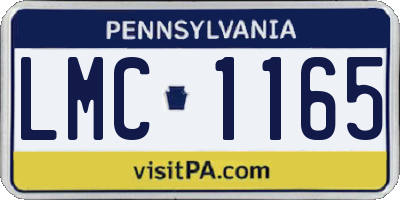 PA license plate LMC1165