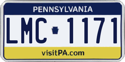 PA license plate LMC1171
