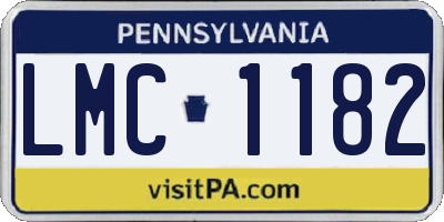 PA license plate LMC1182