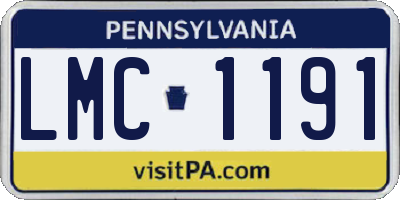 PA license plate LMC1191