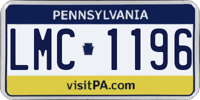 PA license plate LMC1196