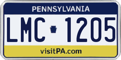 PA license plate LMC1205