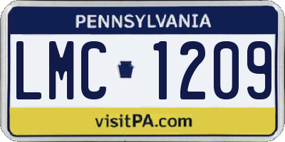 PA license plate LMC1209