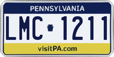 PA license plate LMC1211