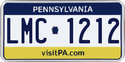PA license plate LMC1212
